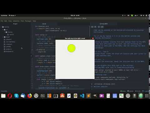 Clojure demo program executed in Atom IDE