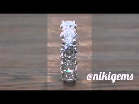 14k white gold 1ct each eternity wedding band....