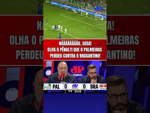 NÃÃÃÃÃO! PÊNALTI PERDIDO PELO PALMEIRAS CONTRA O BRAGANTINO! SOSA CHUTOU PARA FORA!