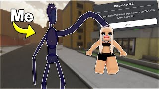 BANNING HACKERS As Tall SLIME In Roblox Da Hood