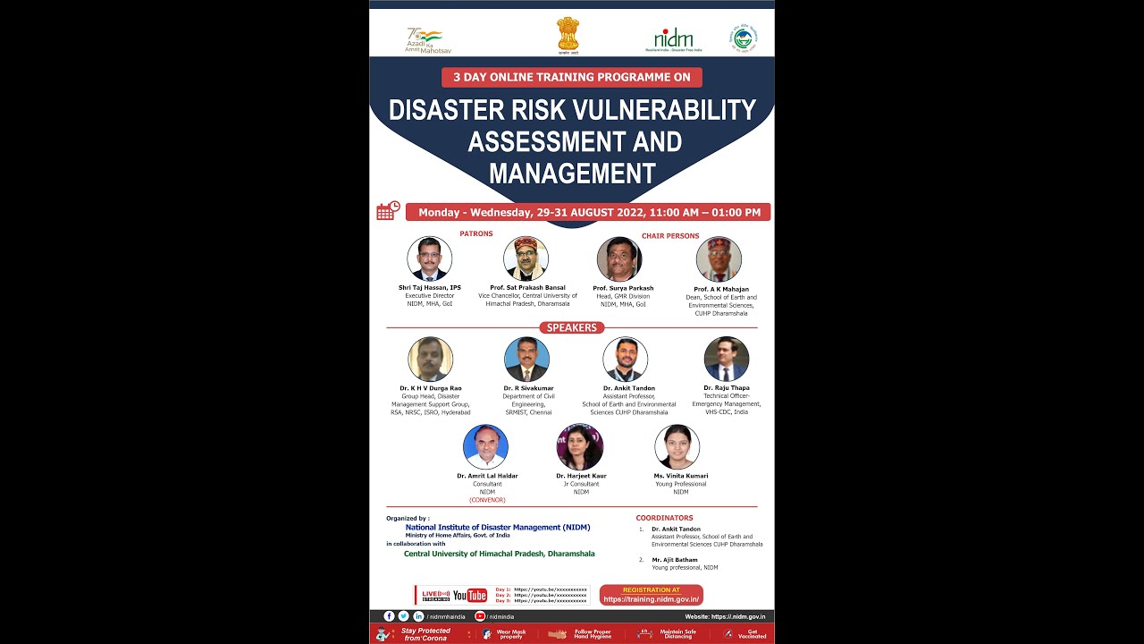Disaster Risk Vulnerability Assessment and Management.| DISASTER IN INDIA | MHA | COVID-19 | DRR