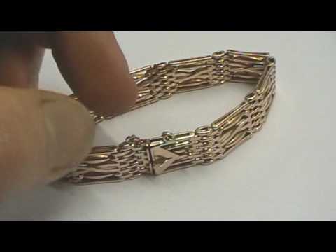 Antique 9ct Rose Gold Gate Bracelet eBay Item Video Review