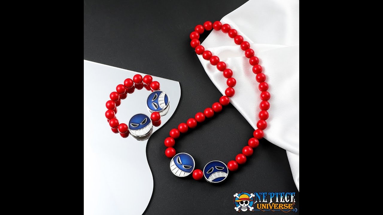 Portgas D Ace Bracelet Necklace Set | #OnePieceUniverseStore #onepiece #acebracelet #acenecklace