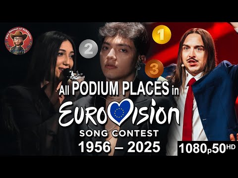 All Podium Places 🥇🥈🥉 in Eurovision Song Contest (1956-2025)