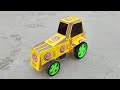 How To Make A Tractor At Home From Matchbox Diy Tractor Science Project Mini Tractor Toy