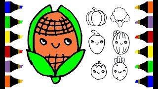 Vegetable Coloring Pages For Children | Drawing And Coloring For Kids | Vegetable And Color Name