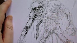 Drawing An Undead Skeleton Rising From The Grave