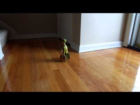 VINTAGE UNIQUE ART GI JOE & HIS K-9 PUPS TIN WIND UP WALKING TOY