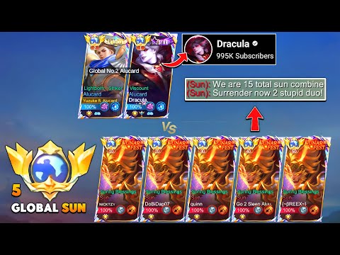 YUZUKE + DRACULA vs 5 GLOBAL SUN Trashtalker | 2 Alucard God Vs 15x Sun Combine (Who Win?🏆)