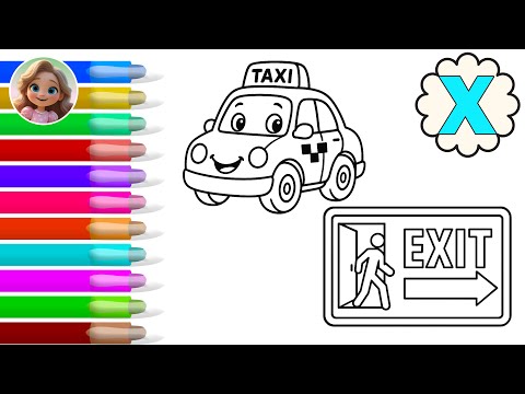 🎨🅰️ Learn the Letter X and Draw a Taxi and Exit! | Learn Colors & Fun ABC Learning for Toddlers!