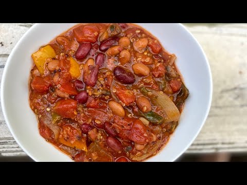 Three Bean Chili with Quinoa & Peppers
