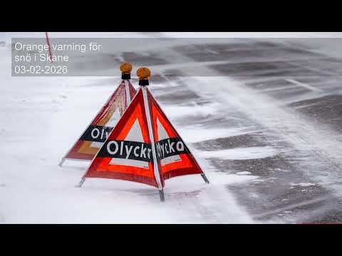 Orange varning för snö i Skåne