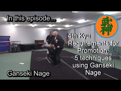 Bujinkan Ninjutsu, 4th Kyu, part 15 - 5 techniques using ganseki nage, #1
