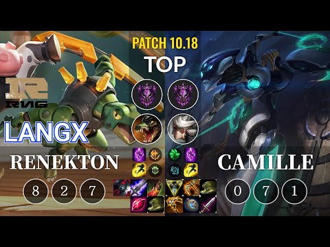 RNG Langx Renekton vs Camille Top - KR Patch 10.18