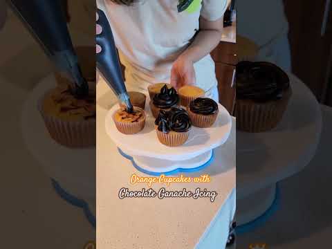 What would you pair Orange with? 🍊+ 🍫? #ytshorts #cupcakes #chocolate #ganache #shorts #icing