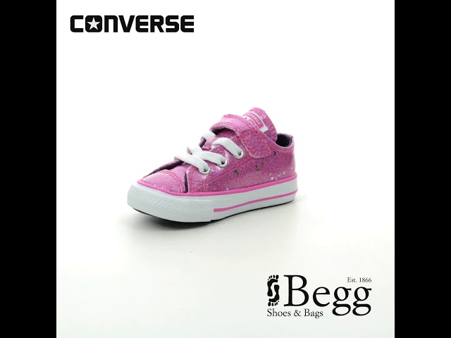 pink glitter velcro converse