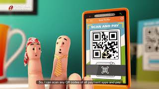 Scan any QR code and pay from iMobile Pay - English