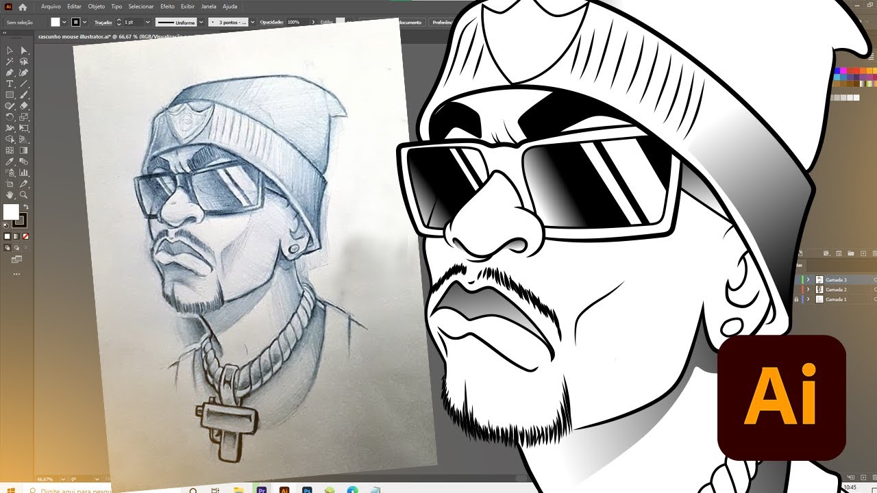 Tutorial   Vetorizando um desenho passo a passo no Illustrator
