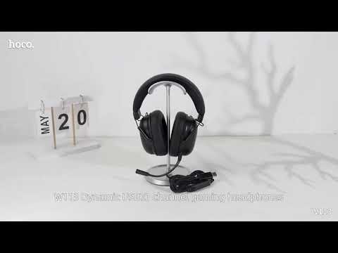 Наушники игровая гарнитура с микрофоном геймерские с 7.1 звуком USB подключение полноразмерные Hoco - фото 1 - id-p2885585101