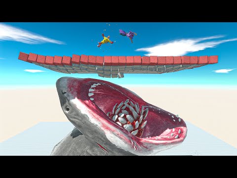 Falling into Megalodon's Mouth - Animal Revolt Battle Simulator