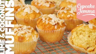 Lime &amp; Coconut Muffin Recipe | AD - Cupcake Jemma Channel