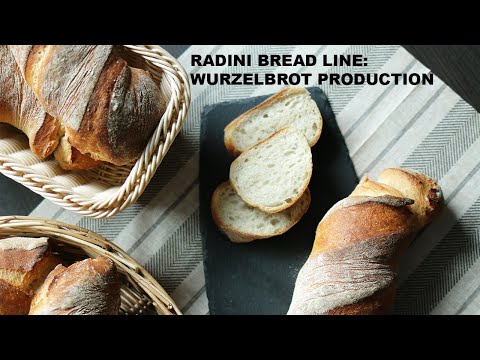Wurzelbrot (twisted baguette) production