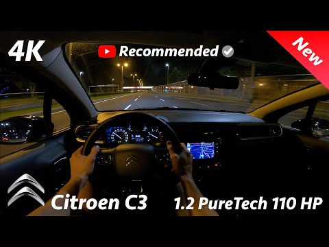 Citroen C3 Shine 2021 - Night POV test drive & FULL review in 4K | 1.2 Pure Tech 110 HP
