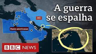 Os mapas que explicam como o conflito entre EUA, Israel e Irã se espalhou