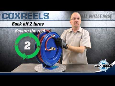 Cox Reels CM Series caddy mount compact hand crank hose reel 150 feet  capacity of 3/8 inch I.D. hose (5/8 O.D.) 4000 PSI Max