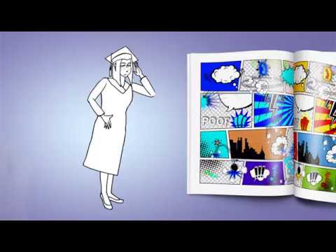 Doodle Whiteboard Animation - Graduate Student Character - Female Student in Mortarboard