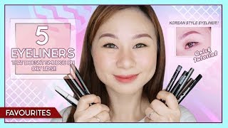 5 Eyeliners that doesn&#39;t smudge on OILY lids!!! + Korean Style Eyeliner Tutorial | im_jennytwong