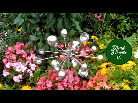 Wind Flower IX - Wind Spinner - Garden Sculpture - Metal Flower Wind Sculpture