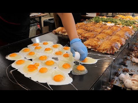 Japanese Style Egg Bacon Pancakes - Japanese Street Food