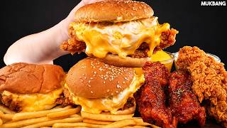Download lagu ASMR MUKBANG | KFC Burgers & Fried Chicken, French Fries EATING SOUND mp3