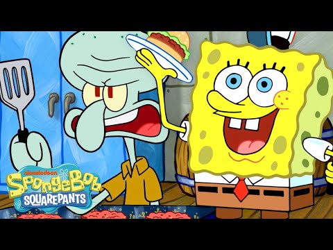 カーニバーガーを作るたびにイカルド 🍔 | @SpongeBobOfficial (Every Time Squidward Made a Krabby Patty 🍔 | @SpongeBobOfficial)