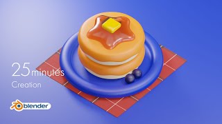 【blender】パンケーキを超簡単モデリング！