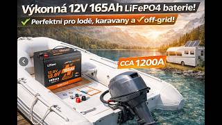 ❄️Baterie LiFePO4 LiTime 12V 165Ah LiFePO4 startovací a trakční baterie 1200 CCA Bluetooth ohřev IP67 pro lodě, čluny a karavany