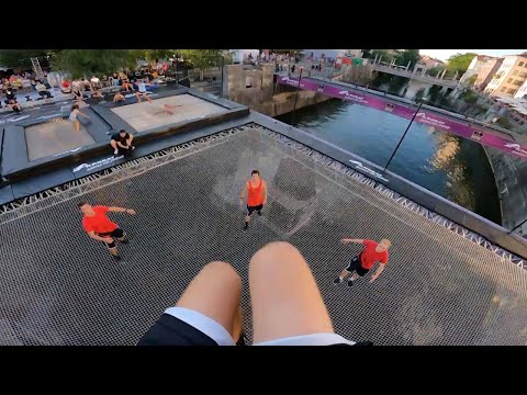 Daredevils Build World's Largest Trampoline Bridge