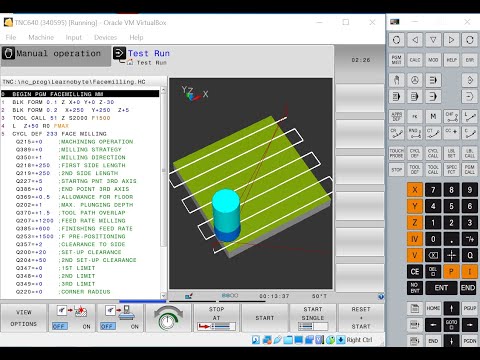 Heidenhain TNC640 - Programming - Fixed Cycles - FACE MILLING (Cycle 233, DIN/ISO:G233) - Tutorial 1