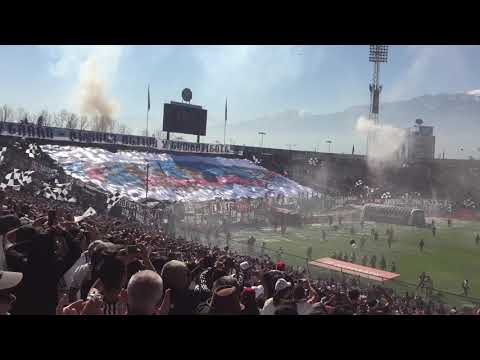 "Salida Colo-Colo vs Universidad de Chile. 25-08-2018" Barra: Garra Blanca &bull; Club: Colo-Colo