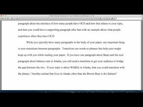 MLA Style: Body Paragraphs & Transitions