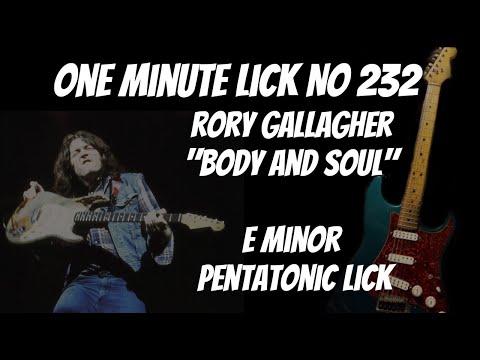#OneMinuteLick 232 Rory Gallagher E Minor Pentatonic Blues Lick