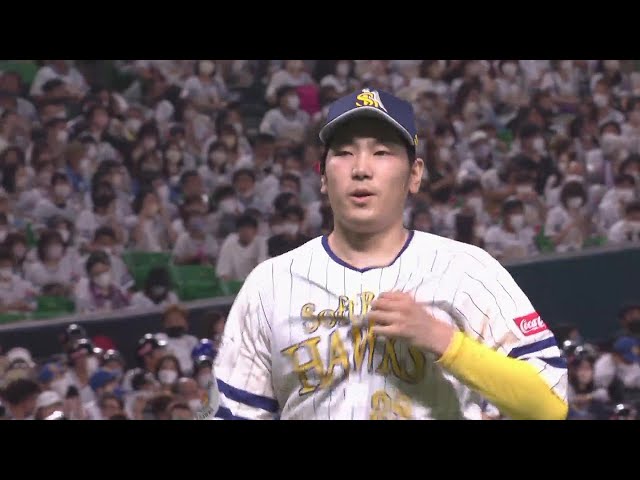 【4回表】前の回から4者連続三振!! ホークス・石川柊太 4回までに8奪三振!! 2022年7月10日 福岡ソフトバンクホークス 対 北海道日本ハムファイターズ
