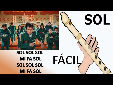 Canción carrusel, el juego del calamar 2, flauta dulce fácil, tutorial animación easy flute recorder