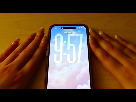 ASMR What’s on My iPhone 15 + gum chewing