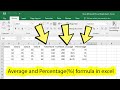 Average and percentage formula in excel