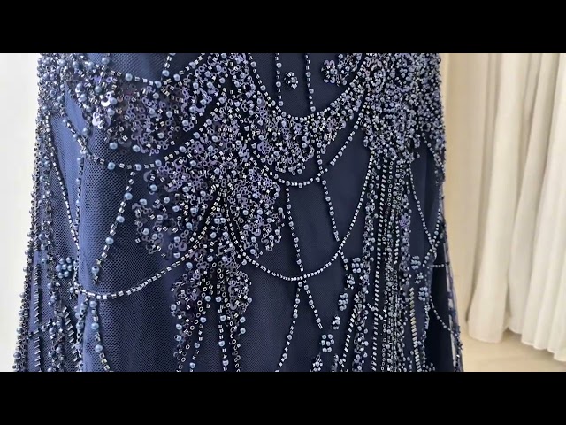 فستان تول طويل مطرز للفتيات في المناسبات