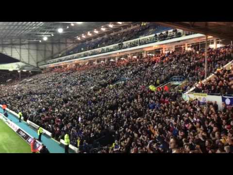 Leeds fans singing Leeds are going up.
