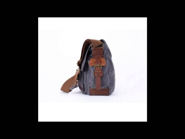 Vídeo relacionado con BW Vintage Military Men Canvas Messenger Bag Shoulder Bag