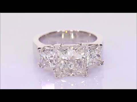 5.88 ctw Diamond Engagement Ring - Princess Cut G SI2 | BigDiamondsUSA